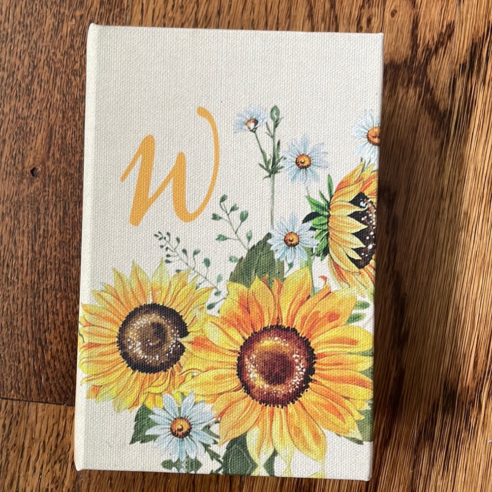 Ashland Cottage Flower Decorative Box with Daisies Letter Initial "W" NEW